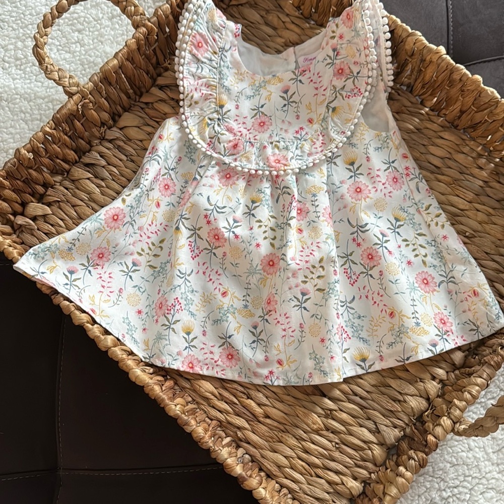 Tommy Bahama Floral Blouse with Pink and Yellow Accents
